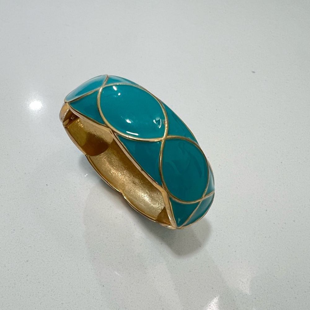 Banana Republic - Hinged turquoise and gold bangle